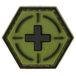 JTG 3D Rubber Patch Hexagon mit Klettflche Tactical Medic Red Cross forest