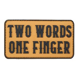 JTG 3D Rubber Patch mit Klettflche Two Words one Finger coyote brown