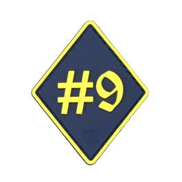 JTG 3D Rubber Patch mit Klettflche Number 9 yellow on darkblue