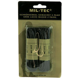 Mil-Tec Schn�rsenkel&nbsp;schwarz 220&nbsp;cm gewachst 