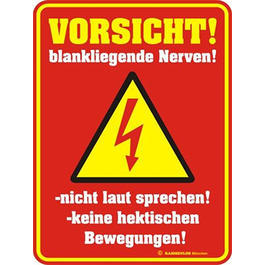 Metallschild Vorsicht! Blankliegende....