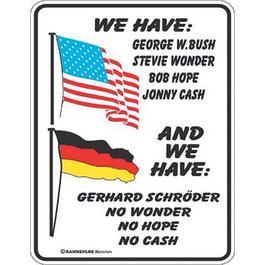Blechschild We have: George W. Bush...