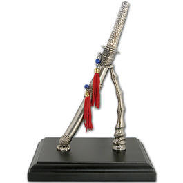 Brief�ffner Katana stehend, silber mit St�nder