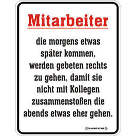 Metallschild Mitarbeiter