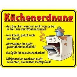 Metallschild ''K�chenordnung''