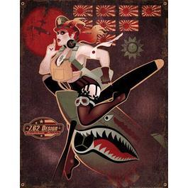 Blechschild 7.62 Vintage Wall Sign Flying Tiger