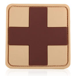 3D Rubber Patch Medic Abzeichen khaki braun 