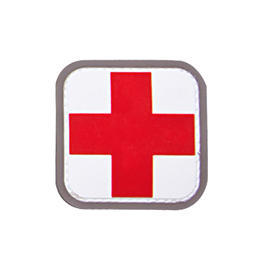 3D Rubber Patch Medic Abzeichen wei� rot 