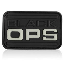 3D Rubber Patch Black OPS schwarz glow nachleuchtend