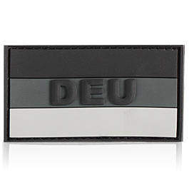 3D Rubber Patch Deutschlandflagge DEU grau schwarz