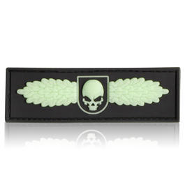 Taschenlampen - 3D Rubber Patch Skull Badge schwarz glow nachleuchtend