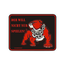 Metallschild Der will nicht nur spielen 