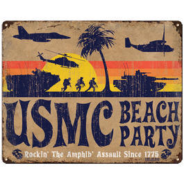 7.62 Blechschild USMC Beach Party