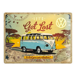VW Blechschild Lets Get Lost 30 x 40 cm