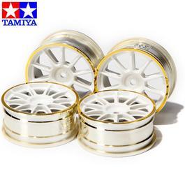 Tamiya Felgen 1:10 10-Speichen Offset 0 24mm wei� / gold (4 St�ck)