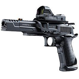 Luftdruckwaffen - Umarex Race Gun Set mit Leuchtpunktvisier 4,5 mm BB CO2&nbsp;Blowback Pistole schwarz