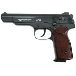 Gletcher APS CO2 Luftpistole Blow-Back&nbsp;Kal. 4,5mm SBB, schwarz-braun 