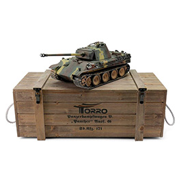 Torro RC Panzer Panther G Sommertarn Profi-Edition 1:16 schussfhig, Rauch & Sound, Metallgetriebe und Metallketten, RTR
