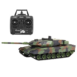 Amewi RC Panzer Leopard 2A6, tarn 1:16 schussfhig, Infrarot-Gefechtssystem, Rauch & Sound, RTR