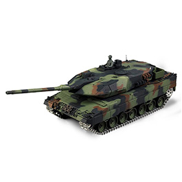Heng-Long RC Panzer Leopard 2A6, tarn 1:16 schussfhig, Infrarot-Gefechtssystem, Rauch & Sound, Metallgetriebe, Metallketten