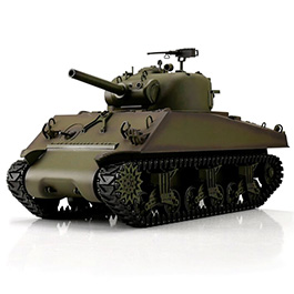 Heng-Long RC Panzer M4A3 Sherman, grn 1:16 schussfhig, Infrarot-Gefechtssystem, Rauch & Sound, Metallgetriebe, Metallkette