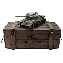 Torro RC Panzer T34/85 grn Profi-Edition 1:16 schussfhig, Rauch & Sound, Metallgetriebe und Metallketten, RTR