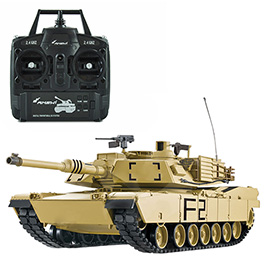 Amewi Rc Panzer U.S. M1A2 Abrams sand, 1:16, Advanced Line RTR, schussfhig, Infrarotsystem, Rauch & Sound