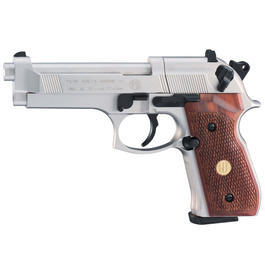 Beretta 92 FS CO2 Pistole 4,5mm vernickelt mit Holzgriffschalen 