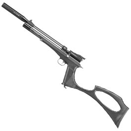 Diana Bandit Pressluftpistole PCP Kal. 4,5 mm Diabolo schwarz inkl. Schalldmpfer, Schaft und 9-Schuss Magazin