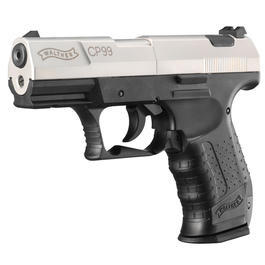 CP99 CO� Pistole mit vernickelten Schlitten, 4,5 mm
