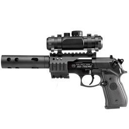 Beretta M92 FS XX-TREME Vollmetall CO2 Pistole 4,5mm Diabolo inkl. Montage, Leuchtpunktzielgert und Kompensator