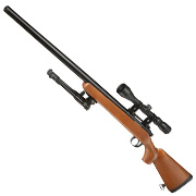 Well M700 Snipergewehr inkl. Zweibein / Zielfernrohr Springer 6mm BB Holzoptik