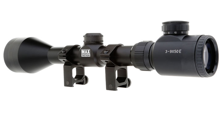 MAX Tactical Zielfernrohr 3-9x50E beleuchtet mit Ringe fr 22 mm Schiene Bild 1