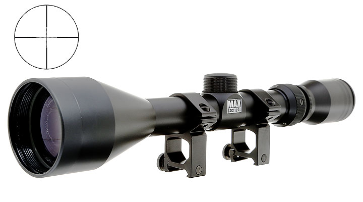 Max Tactical Zielfernrohr 3-9x50 inklusive Halteringe / Montage fr 22 mm