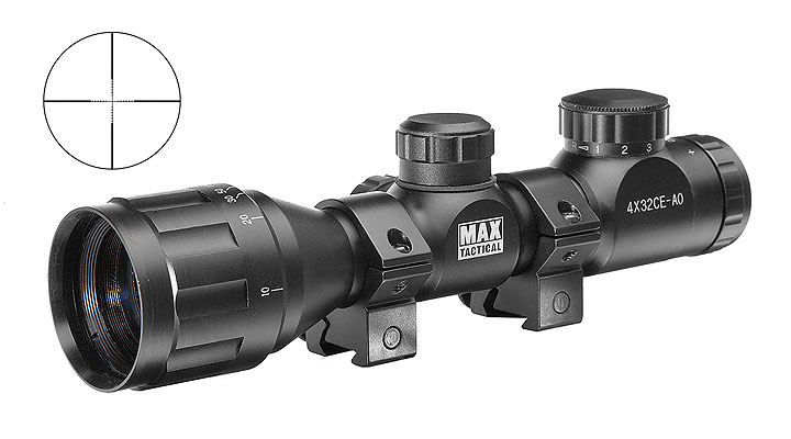 Max Tactical Zielfernrohr 4x32CE-AO beleuchtet fr 11 mm Schiene