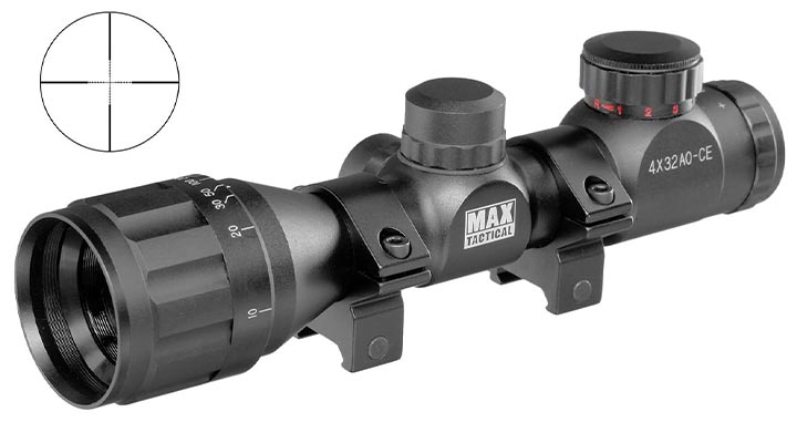 Max Tactical Zielfernrohr 4x32CE-AO beleuchtet fr 22 mm Schiene
