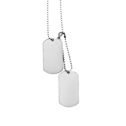 Erkennungsmarken Dog Tags,&nbsp;silber, ungestempelt  