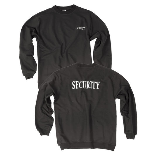 Sweatshirt Security,schwarz, Front- und Rckendruck