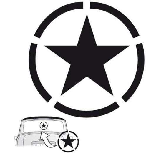 Aufkleber US Star schwarz