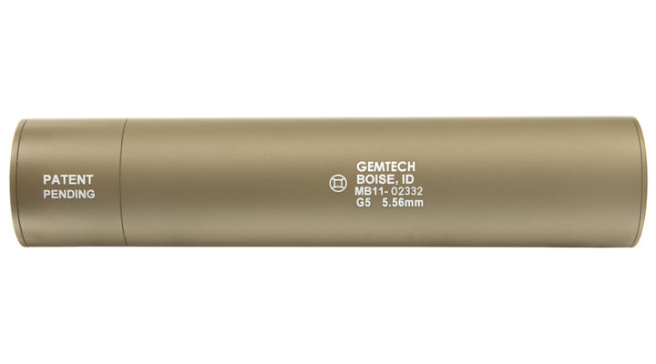 Madbull / Gemtech G5 Aluminium Silencer inkl. Flash-Hider Desert Tan 14mm - Bild 3