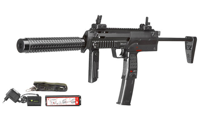 Heckler & Koch MP7A1 SWAT Vollmetall Komplettset AEG 6mm BB schwarz
