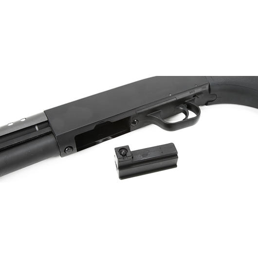 D.E. M500 Combat Shotgun m. festem Schaft Springer 6mm BB schwarz Bild 3