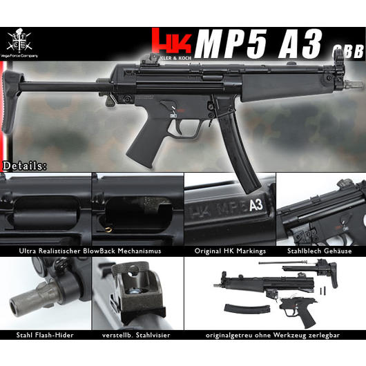 VFC Heckler & Koch MP5 A3 Gas-Blow-Back 