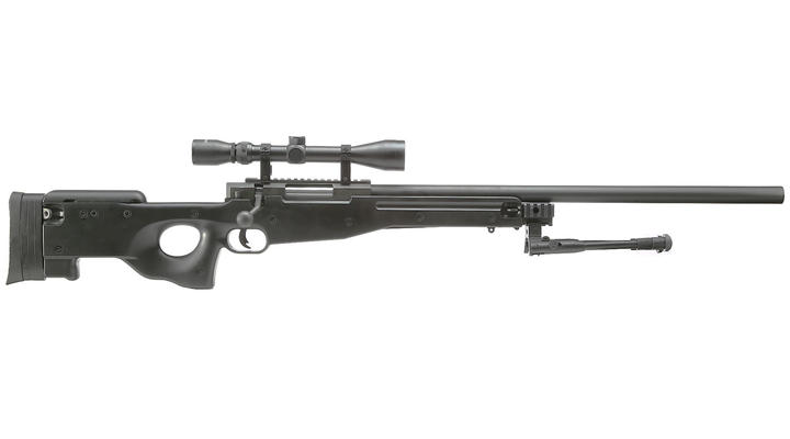 Well L96 Snipergewehr inkl. Zweibein und Zielfernrohr Springer 6mm BB schwarz Bild 2
