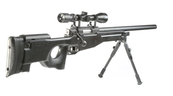 Well L96 Snipergewehr inkl. Zweibein und Zielfernrohr Springer 6mm BB schwarz Bild 3