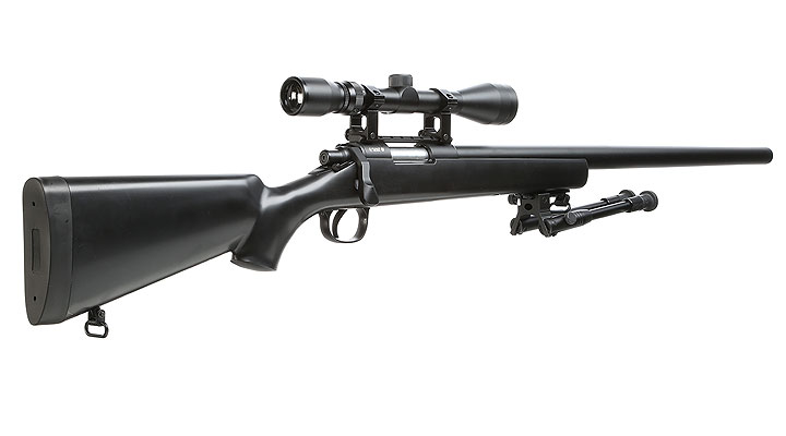 Well M700 Snipergewehr inkl. Zweibein / Zielfernrohr Springer 6mm BB schwarz Bild 3