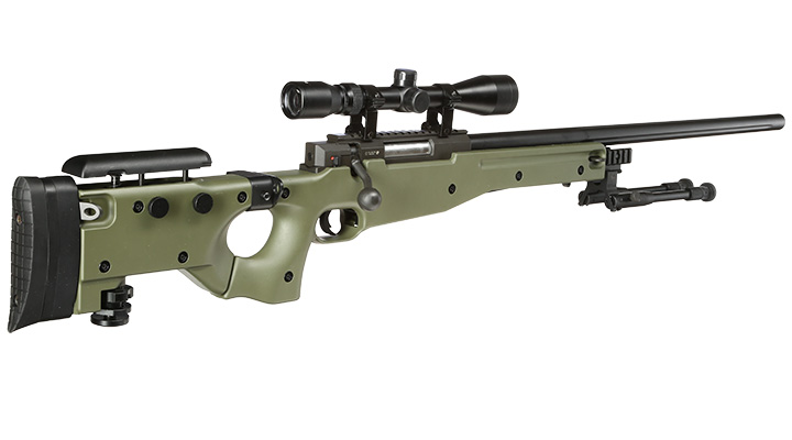 Well L96 AWS-338 Snipergewehr inkl. Zweibein / Zielfernrohr Springer 6mm BB oliv Bild 3