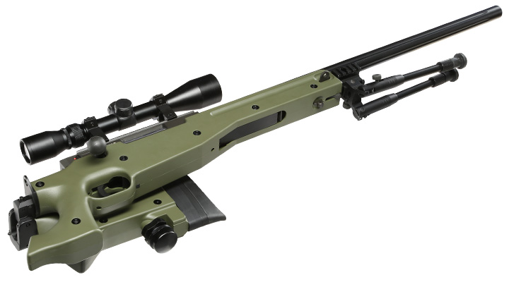 Well L96 AWS-338 Snipergewehr inkl. Zweibein / Zielfernrohr Springer 6mm BB oliv Bild 4