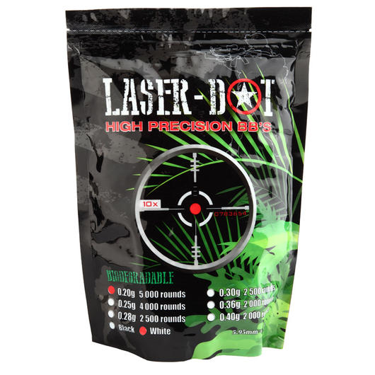 Laser Dot Hochprzisionskugeln biodegradable 0,20g BBs 5000er Beutel wei