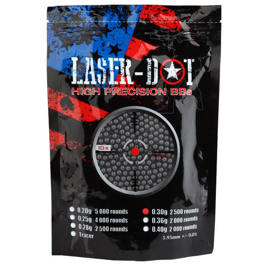 Laser Dot Hochprzisionskugeln 0,30g BBs 2500er Beutel schwarz